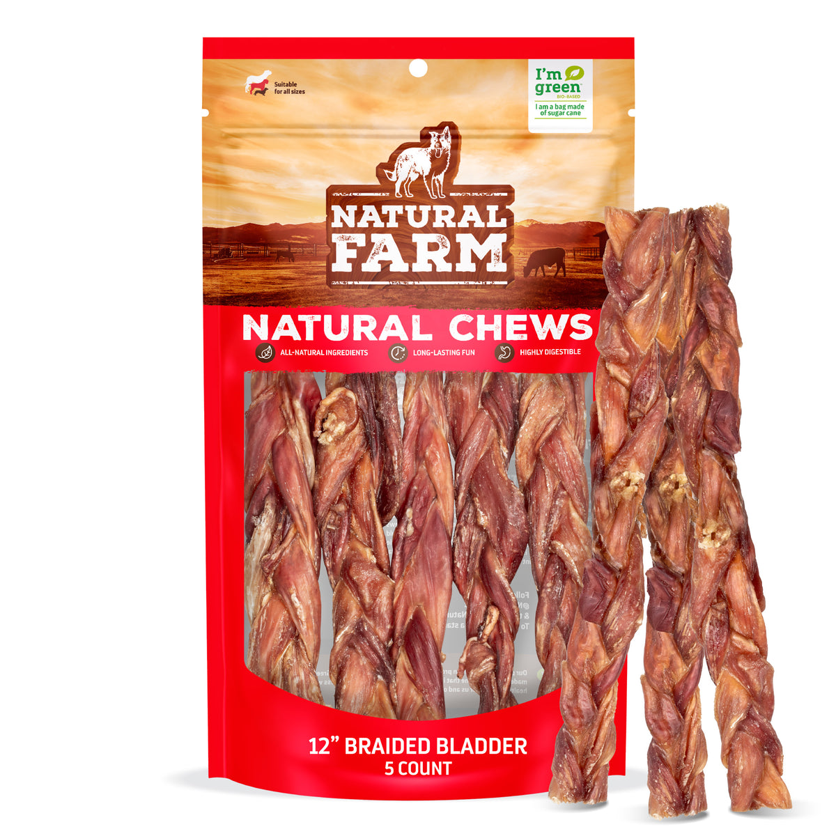 Triple Braided Bully Sticks | Light & Senior Dogs