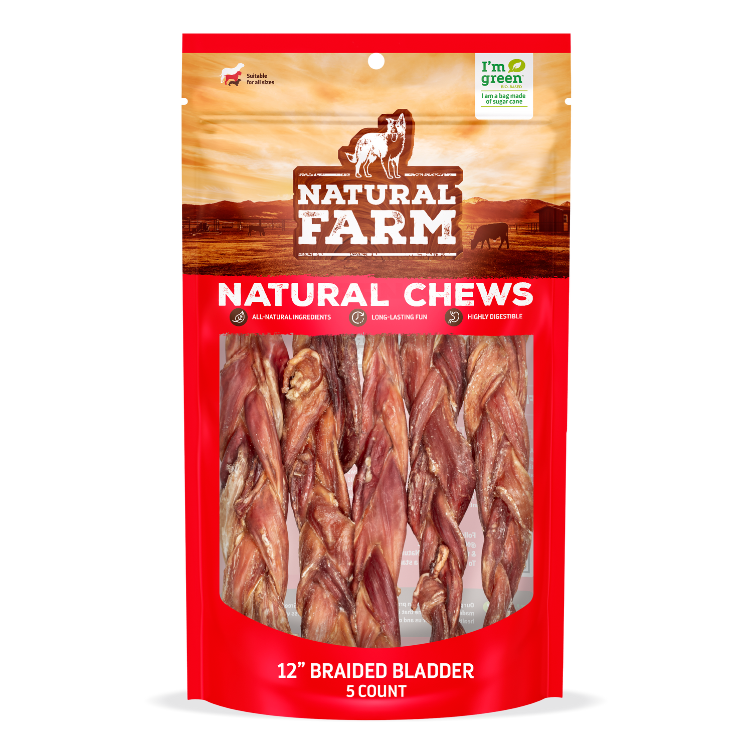 Large - Braided Bladder Bully Sticks