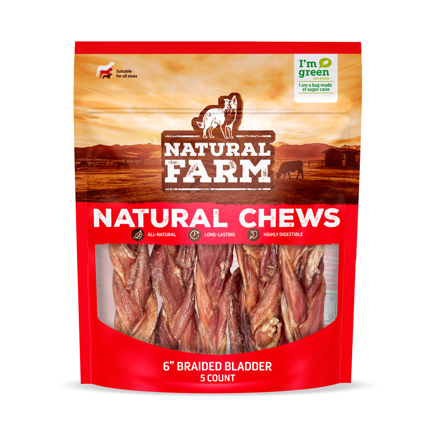 Regular - Braided Bladder Bully Sticks 5PK