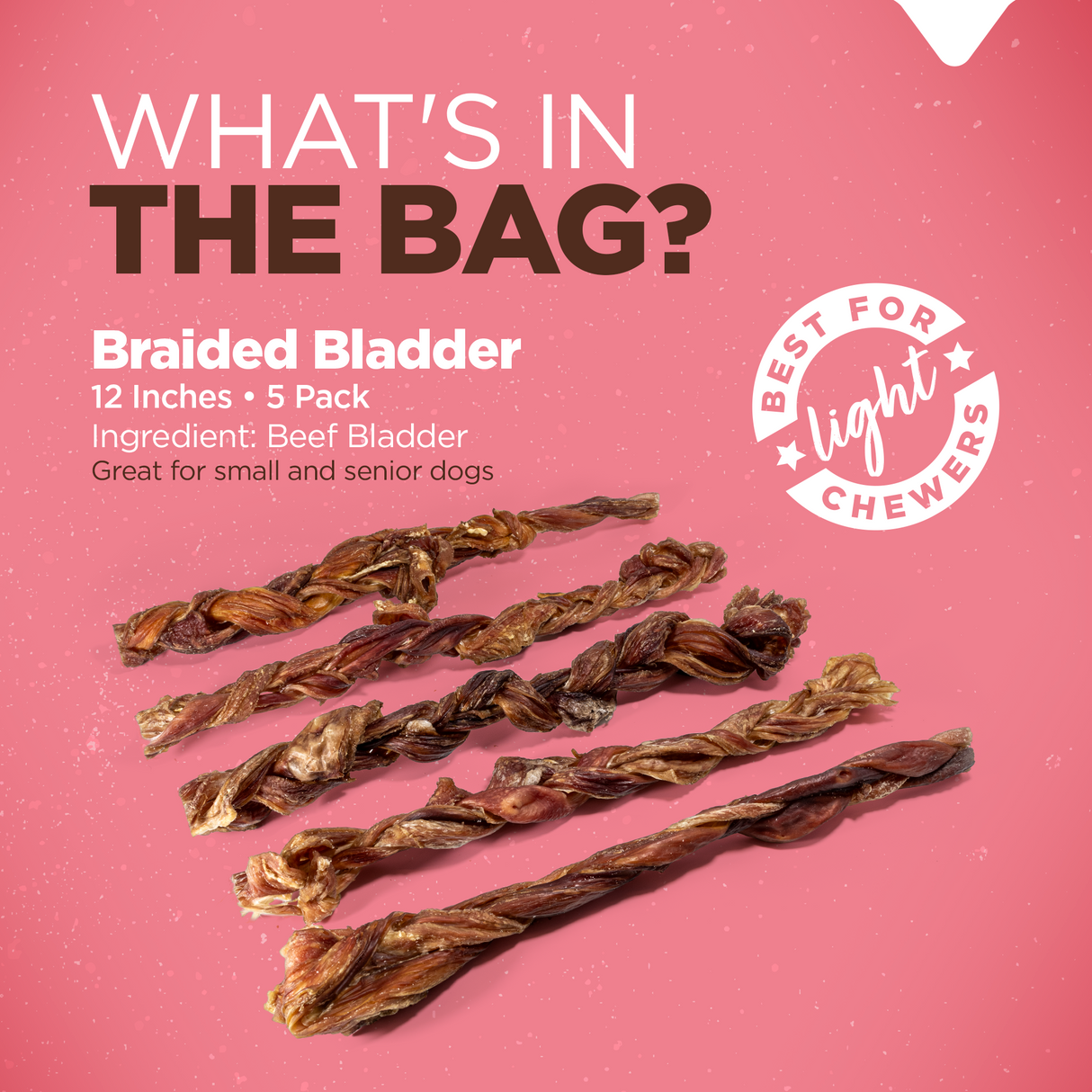 Large - Braided Bladder Bully Sticks