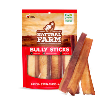 Extra Thick Bully Sticks | 50% More Chew Time